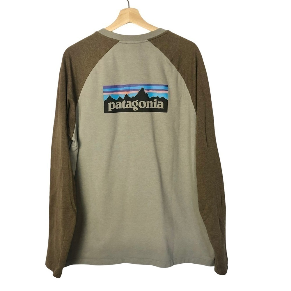 Patagonia Logo Ridge Gray & Brown Lightweight Crewneck Sweatshirt XL
